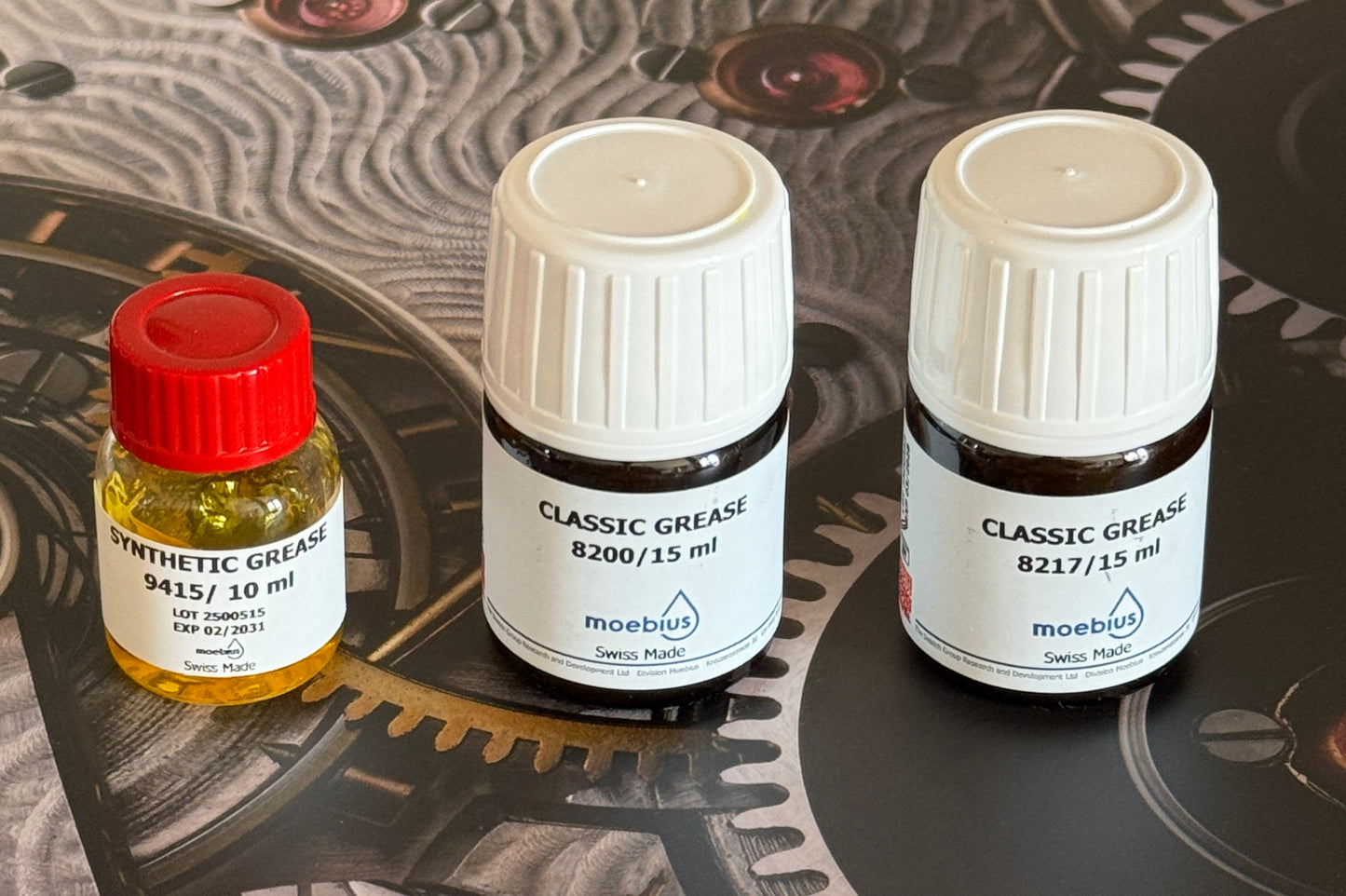 Complete “pro” Watchmaker Oil Kit, Moebius 9010+9104(HP1300)+8200+8217+9415+DX